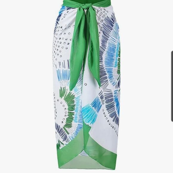 Womens One Piece Swimsuit With Sarong Size XL - Picture 4 of 9